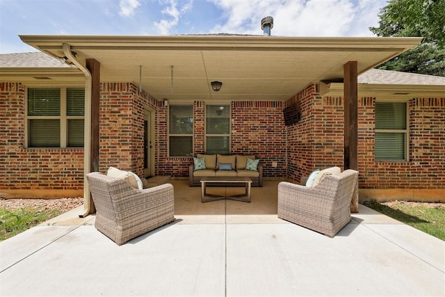 12360 Hidden Run Rd, Guthrie, OK 73044 - view of patio with an outdoor living space