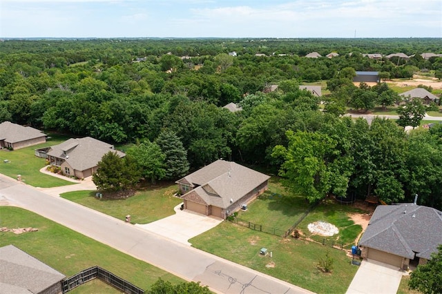 12360 Hidden Run Rd, Guthrie, OK 73044 - aerial view of residential area featuring a forest