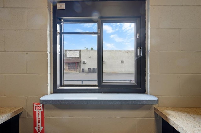124 N Main St, Broken Bow, OK 74728 - detailed view of concrete block wall