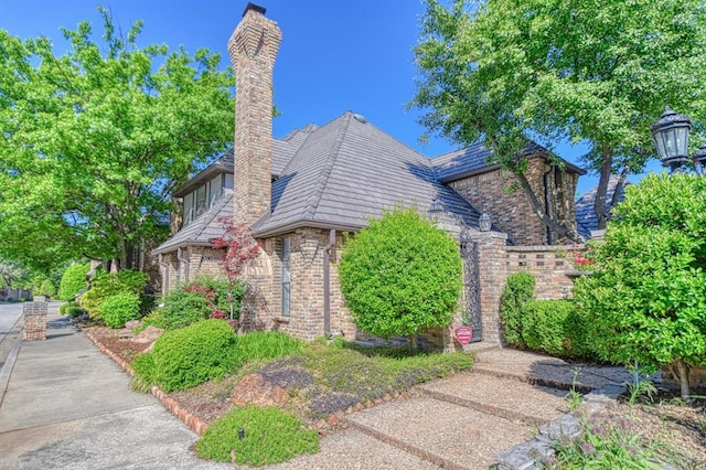 3517 Brookford Dr, Norman, OK 73072 - view of front of property with a chimney