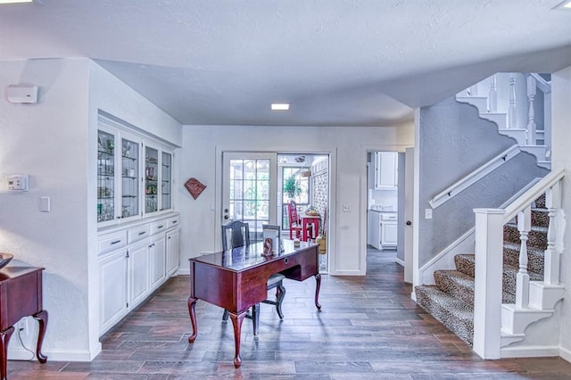 3517 Brookford Dr, Norman, OK 73072 - office with dark wood-style floors and baseboards