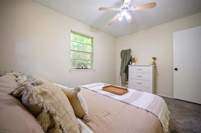 308 E Highland St, Hugo, OK 74743 - bedroom featuring carpet, ceiling fan, and baseboards