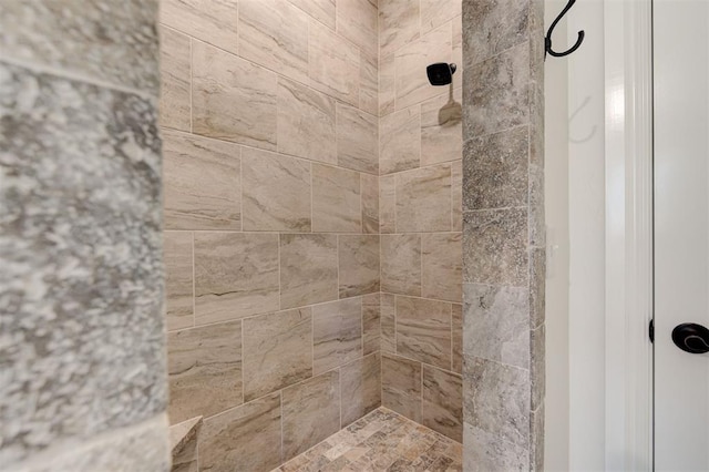 bathroom view of a tile shower