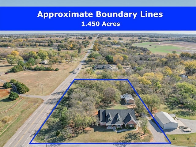 24051 Hester Cir, Washington, OK 73093 - view of rural area featuring property boundaries highlighted