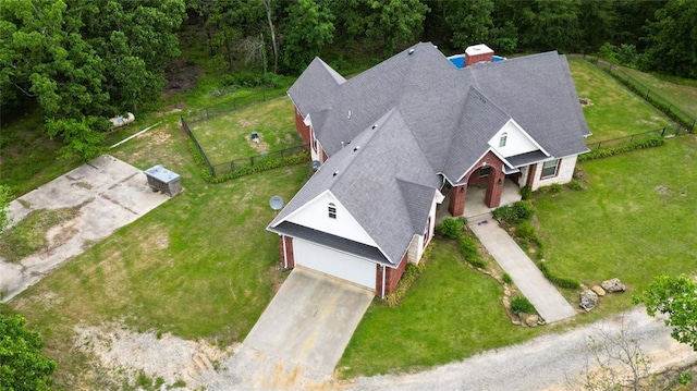 7336 E 136th Rd, Holdenville, OK 74848 - aerial view of property and surrounding area with a forest