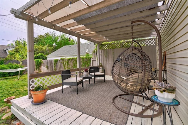 3104 NW 21st St, Oklahoma City, OK 73107 - deck featuring a pergola