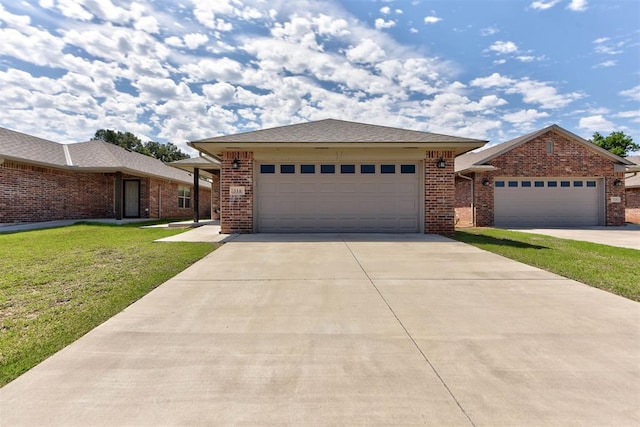 316 SW 4th Pl, Newcastle, OK 73065 - ranch-style home featuring a front lawn, brick siding, concrete driveway, and an attached garage