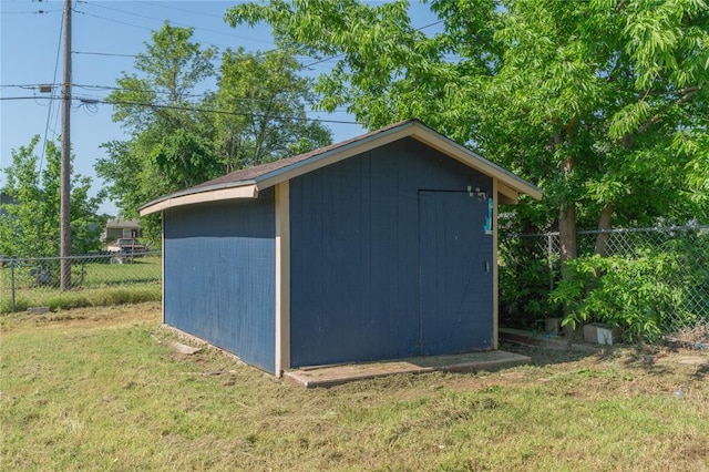 view of shed