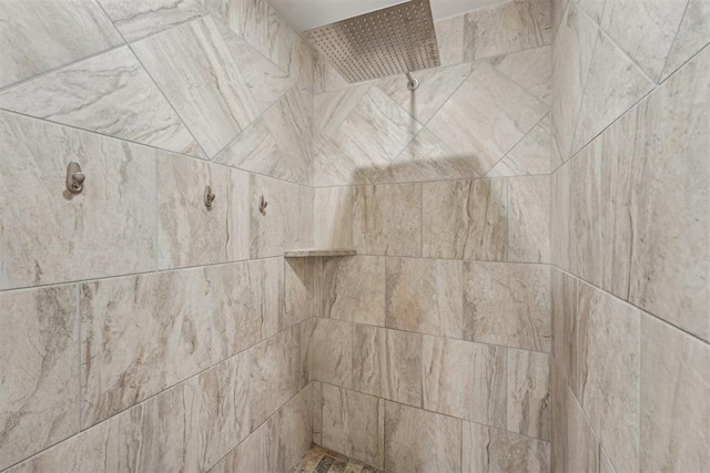 bathroom view of tiled shower