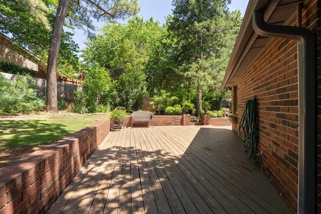 13500 Creekside Dr, Oklahoma City, OK 73131 - wooden terrace with a fenced backyard