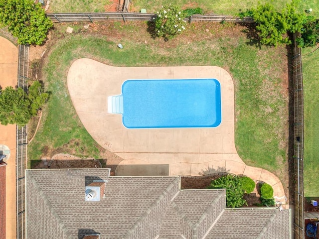 16104 Ledge Ln, Edmond, OK 73013 - drone / aerial view of a pool area