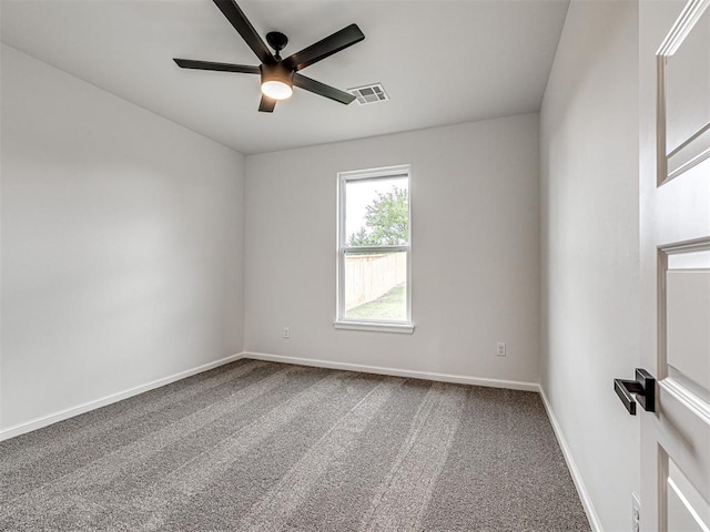 10424 SW 51st St, Mustang, OK 73064 - empty room featuring ceiling fan, carpet, and baseboards