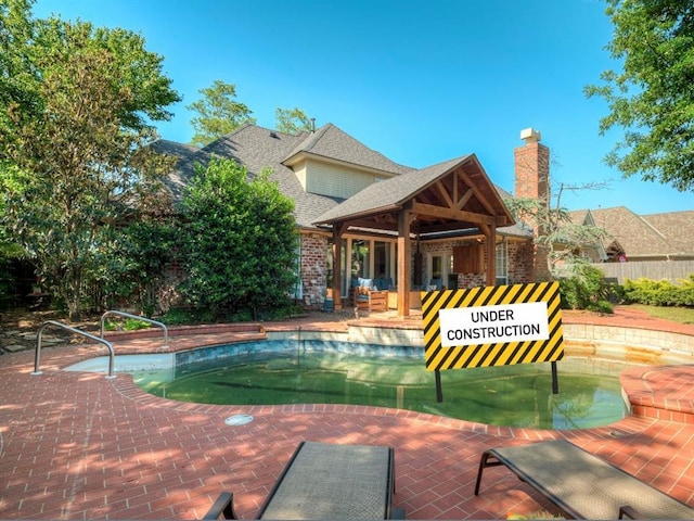 3605 Abbotsford, Norman, OK 73072 - view of pool with a patio, fence, and a gazebo