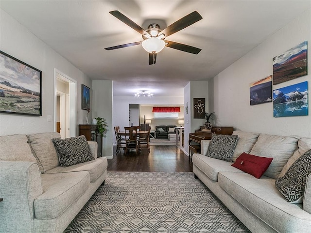 5001 N Independence Ave, Oklahoma City, OK 73112 - living area featuring a ceiling fan and wood finished floors