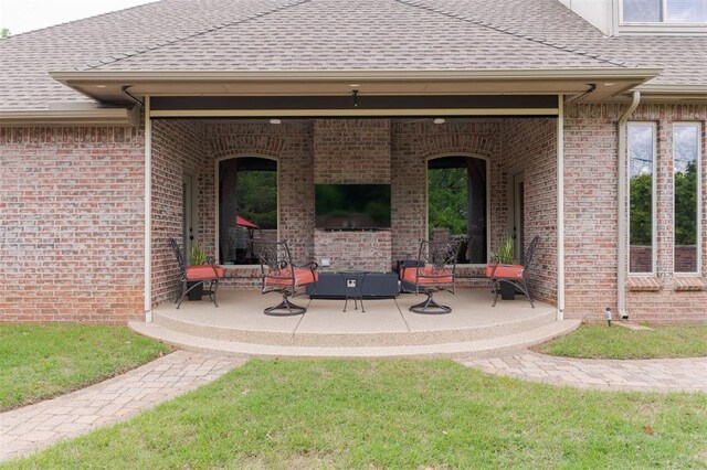 view of patio with an outdoor living space