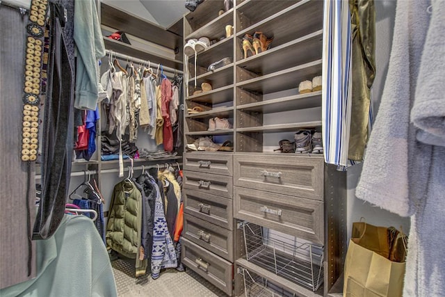 view of walk in closet