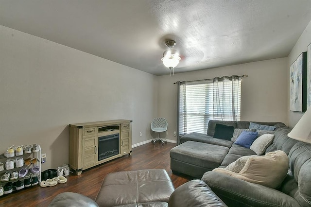 807 Cardinal Creek Blvd Unit C, Norman, OK 73072 - living room with dark wood-style flooring and baseboards