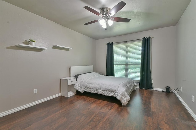 807 Cardinal Creek Blvd Unit C, Norman, OK 73072 - bedroom with wood finished floors, baseboards, and ceiling fan