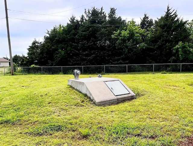view of storm shelter