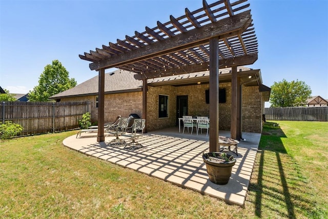 view of patio / terrace featuring a pergola