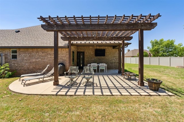 view of patio / terrace featuring a pergola