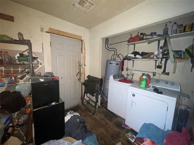 422 E Ash St, Lexington, OK 73051 - laundry room with independent washer and dryer and water heater