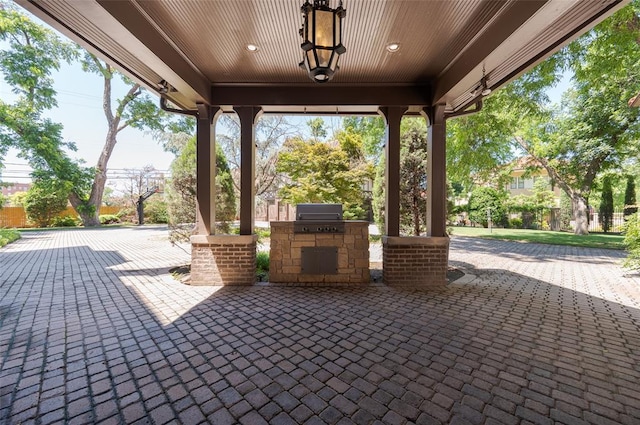 1415 N Hudson Ave, Oklahoma City, OK 73103 - view of patio / terrace with an outdoor kitchen and grilling area