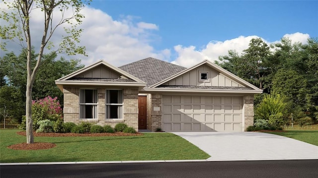 view of front of property featuring brick siding, an attached garage, and driveway