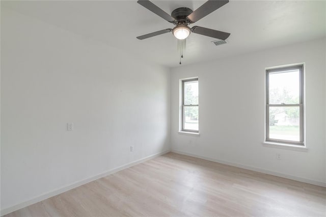 6212 N Utah Ave, Oklahoma City, OK 73112 - unfurnished room featuring light wood finished floors, a ceiling fan, and baseboards