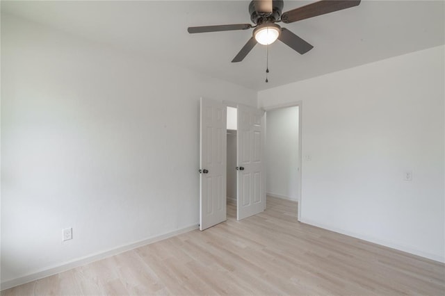 6212 N Utah Ave, Oklahoma City, OK 73112 - empty room with light wood-type flooring, baseboards, and a ceiling fan