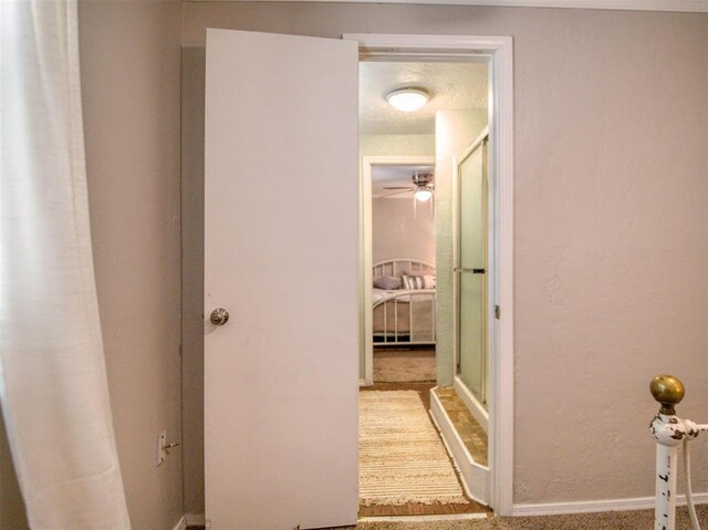 164 4th St, Faxon, OK 73540 - hallway with carpet floors and baseboards