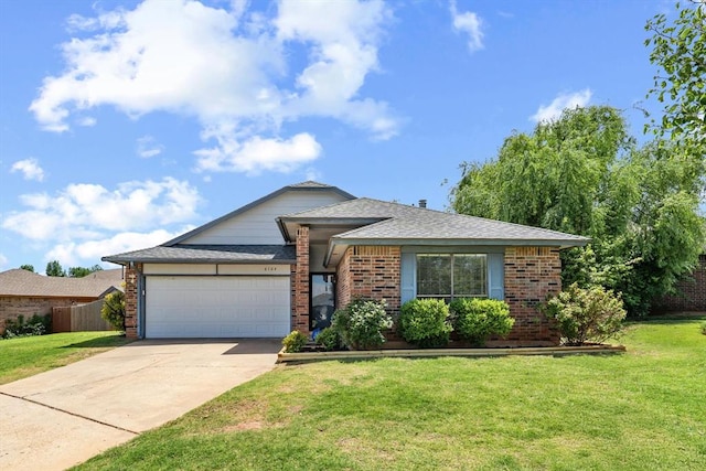 6104 Westlane, Oklahoma City, OK 73142 - single story home with a garage, brick siding, and concrete driveway