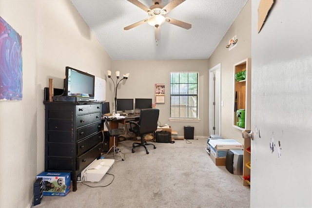 6104 Westlane, Oklahoma City, OK 73142 - carpeted home office featuring ceiling fan and baseboards