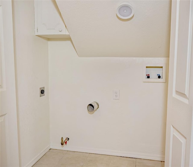5016 NW 26th St, Oklahoma City, OK 73127 - laundry area with gas dryer hookup, hookup for a washing machine, hookup for an electric dryer, and light tile patterned floors