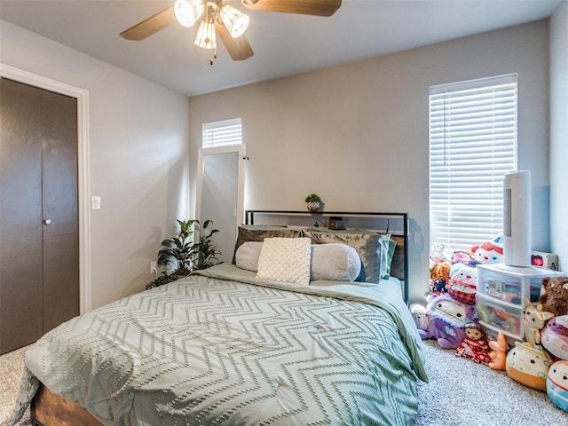 764 S Sara Rd, Tuttle, OK 73089 - bedroom featuring a ceiling fan and carpet