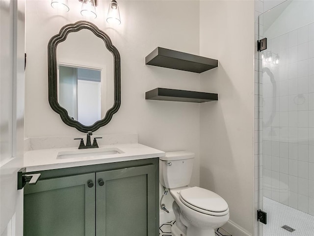 4405 Las Colinas Ln, Norman, OK 73072 - full bath featuring toilet, vanity, and a stall shower