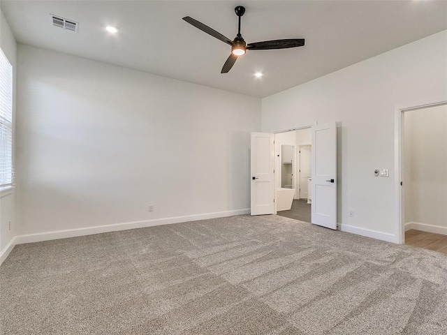 4405 Las Colinas Ln, Norman, OK 73072 - unfurnished bedroom with carpet flooring, baseboards, ceiling fan, and recessed lighting