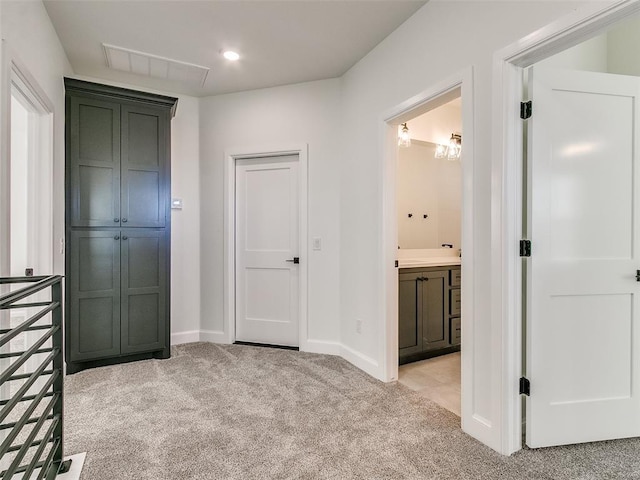 4405 Las Colinas Ln, Norman, OK 73072 - hall with light carpet, baseboards, and recessed lighting