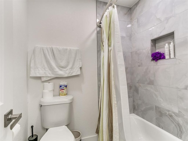 6001 Broadmoor Ave, Oklahoma City, OK 73132 - full bathroom featuring shower / tub combo with curtain and toilet