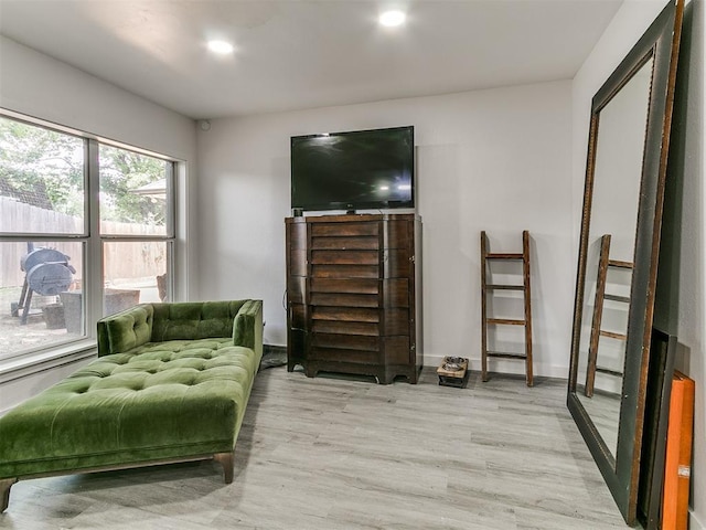 6001 Broadmoor Ave, Oklahoma City, OK 73132 - sitting room with wood finished floors, recessed lighting, and baseboards