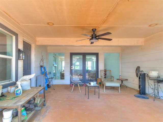 6001 Broadmoor Ave, Oklahoma City, OK 73132 - view of patio featuring french doors and ceiling fan