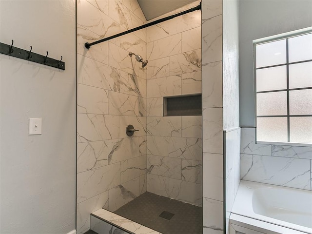 924 Regal Rd, Yukon, OK 73099 - full bathroom featuring a bath and a tile shower