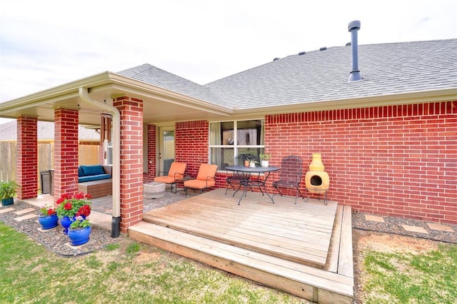 12308 Hickory Creek Blvd, Oklahoma City, OK 73170 - view of wooden terrace