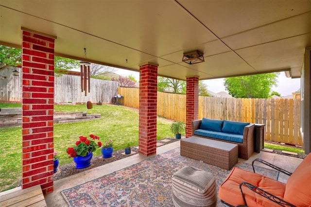 12308 Hickory Creek Blvd, Oklahoma City, OK 73170 - view of patio with an outdoor living space