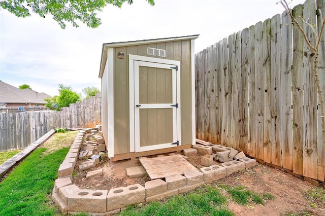 12308 Hickory Creek Blvd, Oklahoma City, OK 73170 - view of shed with a fenced backyard