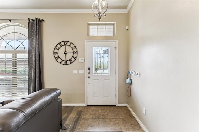 12116 NW 137th St, Piedmont, OK 73078 - entryway with plenty of natural light, baseboards, and ornamental molding