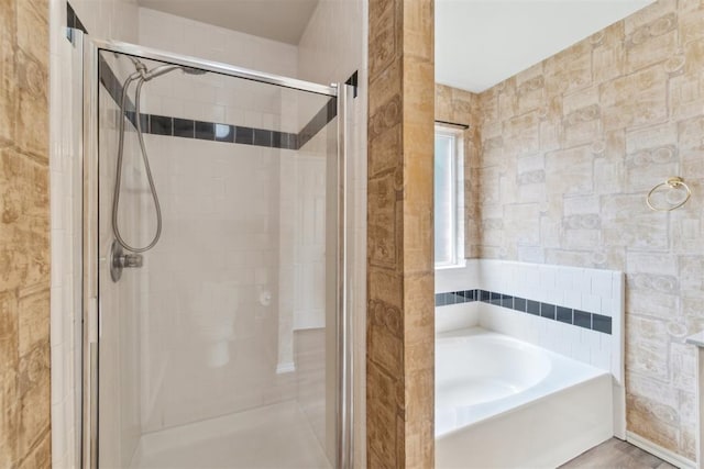 2013 Cedar Meadow Ln, Edmond, OK 73003 - full bathroom with a bath and a stall shower