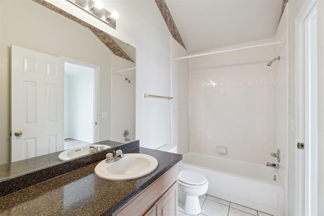 2013 Cedar Meadow Ln, Edmond, OK 73003 - full bathroom with vanity, toilet, bathtub / shower combination, and tile patterned flooring