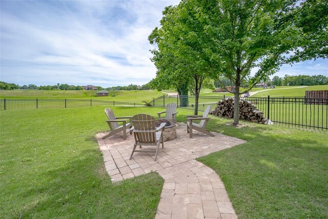 3716 Doningham Dr, Edmond, OK 73034 - view of yard with a fire pit and a patio