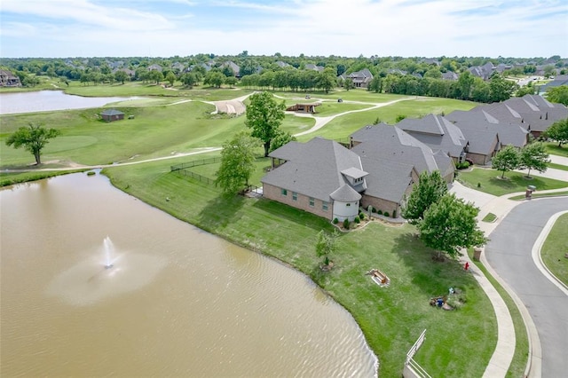 3716 Doningham Dr, Edmond, OK 73034 - aerial view of property and surrounding area with a nearby body of water, a golf club, nearby suburban area, and a tree filled landscape
